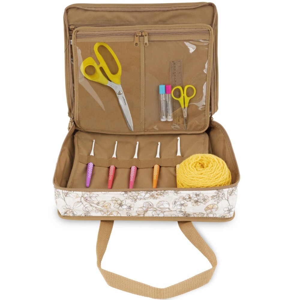 Dritz, All-Purpose Project Organizer Bag - Neutral Floral