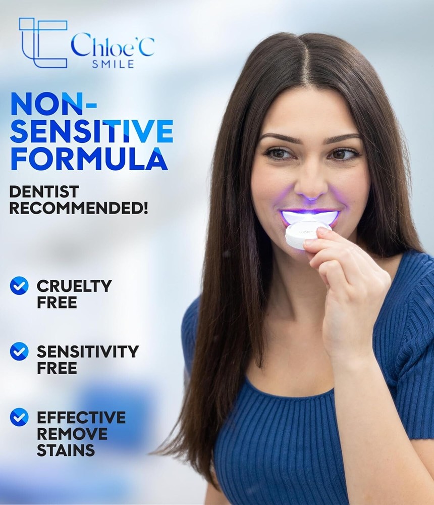 Teeth Whitening Kit Professional with UV Case LED Light for Sensitive Teeth Fast
