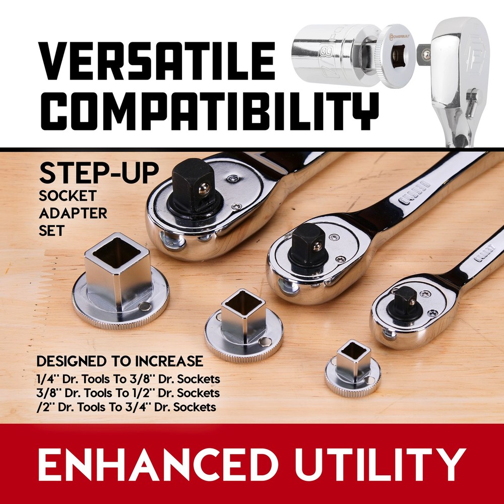 Powerbuilt 3 Piece Low Profile Socket Adapter Set - 643066ECE