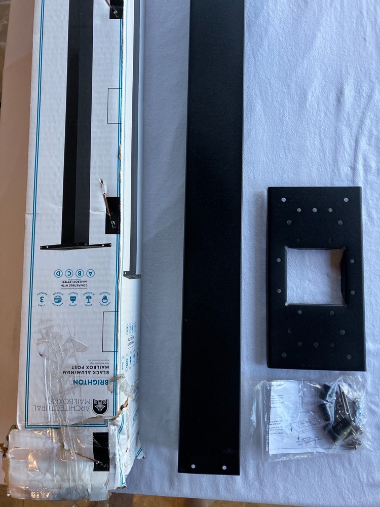 Architectural Mailboxes BP000BAM Aluminum Mailbox Post, Black, Brighton