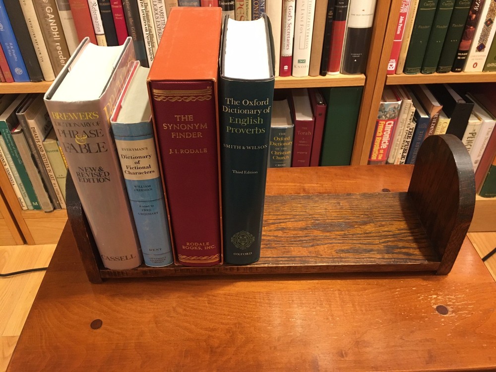 Antique sturdy oak book trough/stand