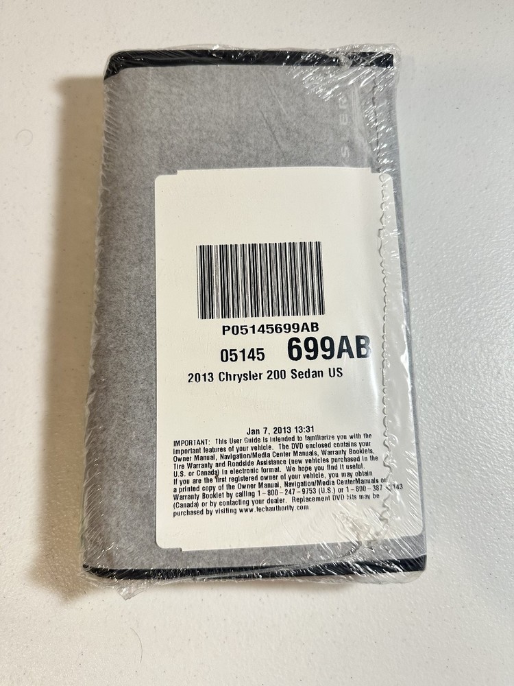 2013 Chrysler 200 Sealed Owners Manual Set