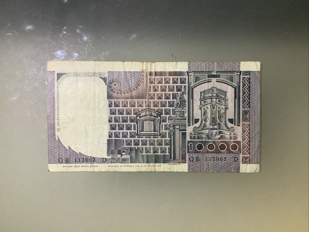 Italy 10000 Lire 1976 Circulated