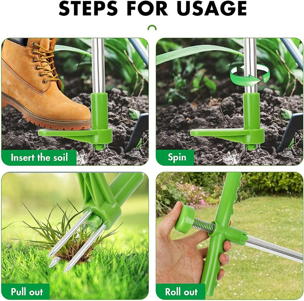 Weed Puller Gardening Tools Stand Up Heavy Duty Hand Weeding Tools Root Remover