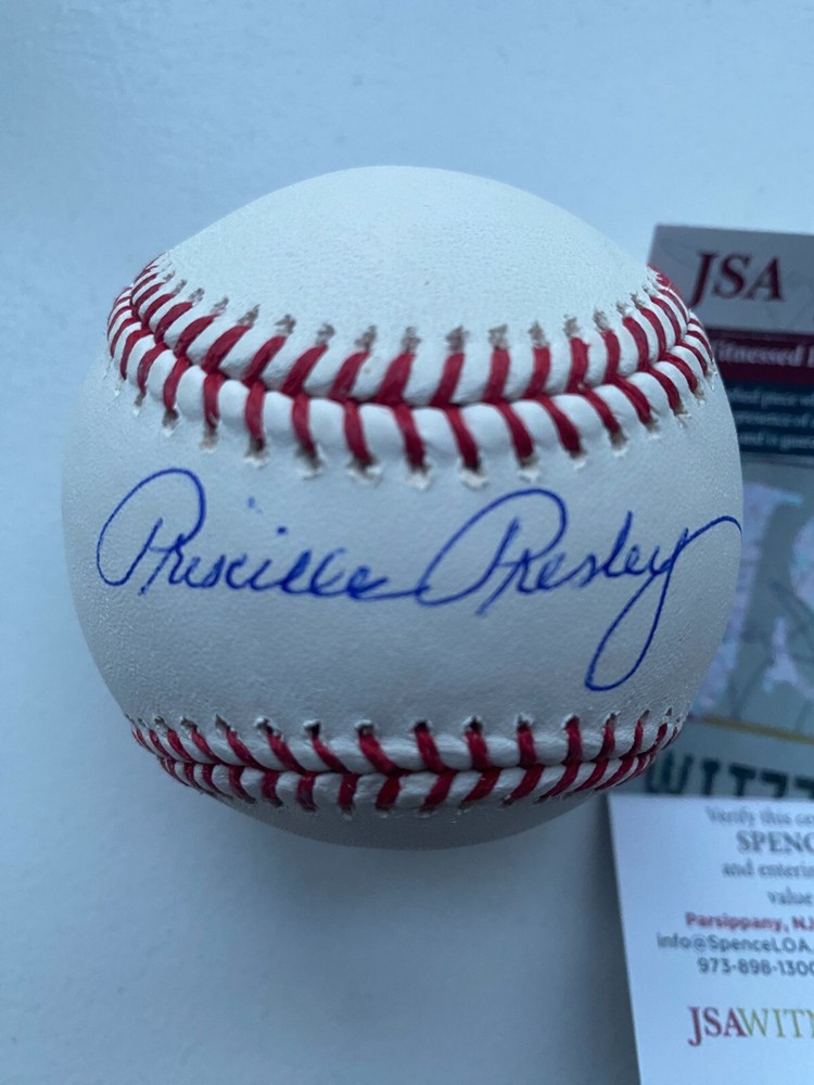 Pricellia Presley signed oml baseball JSA