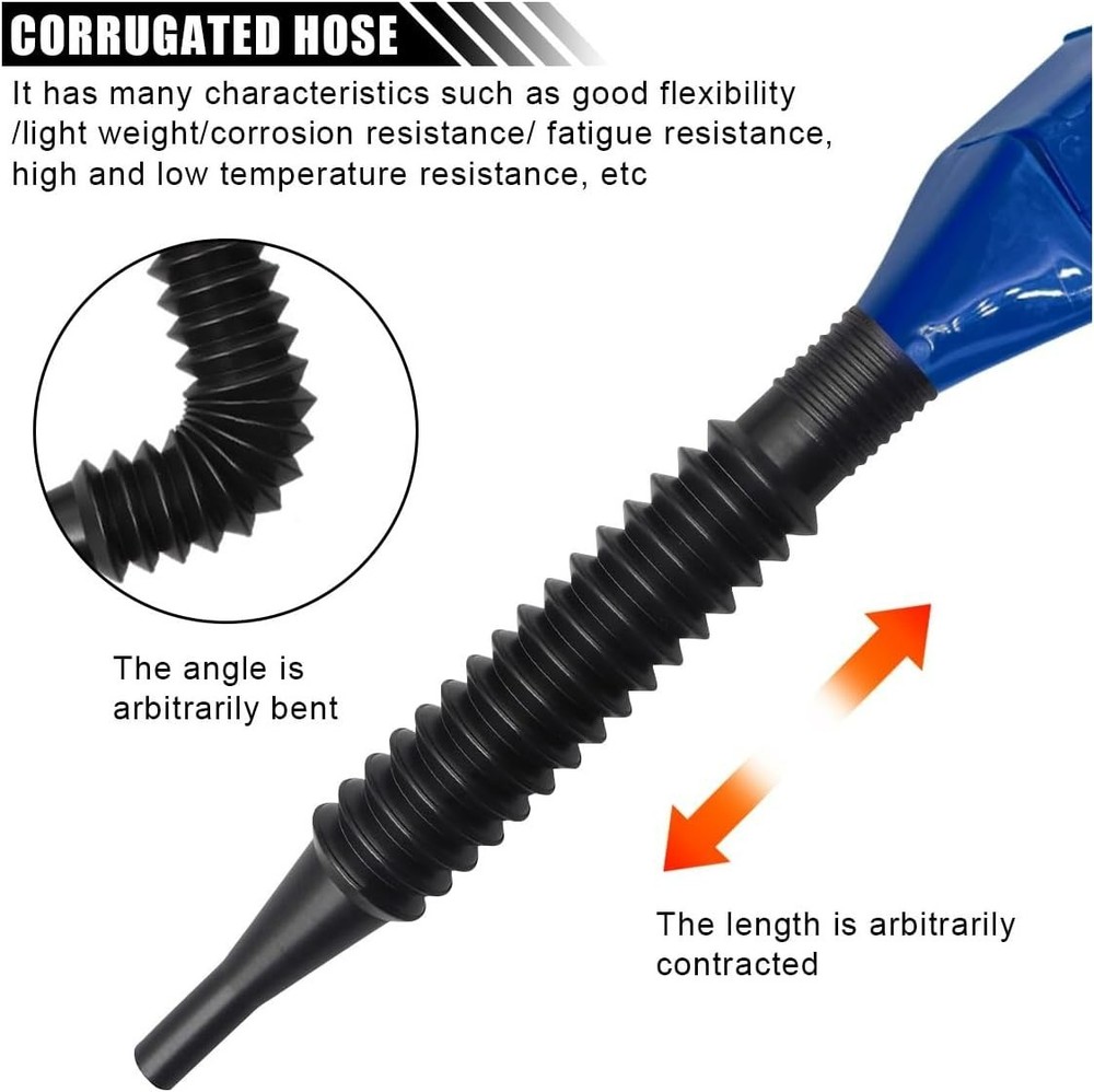 Retractable Car Fuel Funnel, Plastic Car Draining Tool Clasp Funnels, Flexibl...