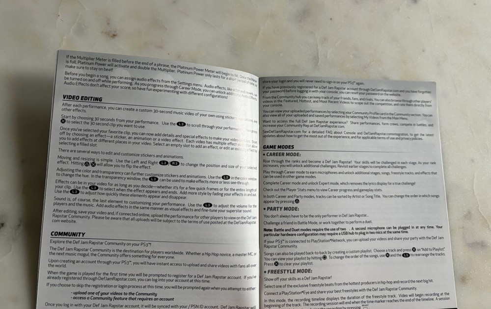 Def Jam Rapstar | PS3 | Manual Only