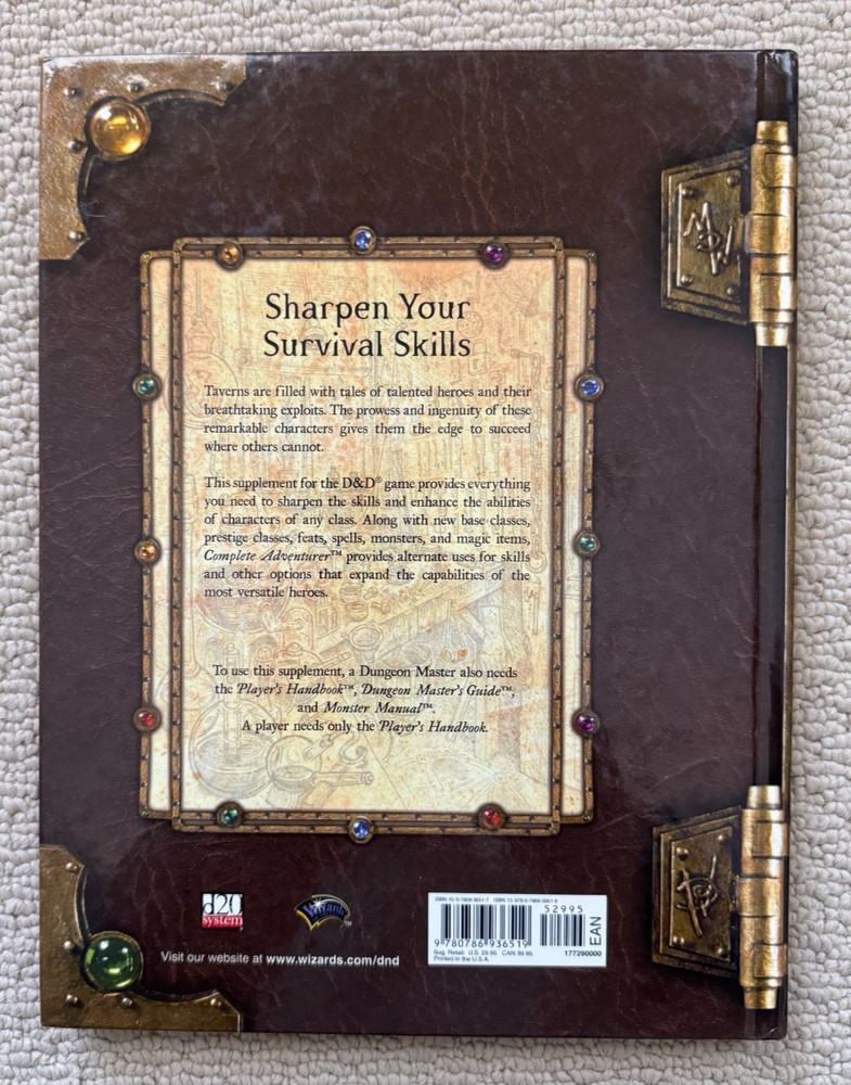 Complete Adventurer - Dungeons & Dragons D&D 3.5 - VERY GOOD