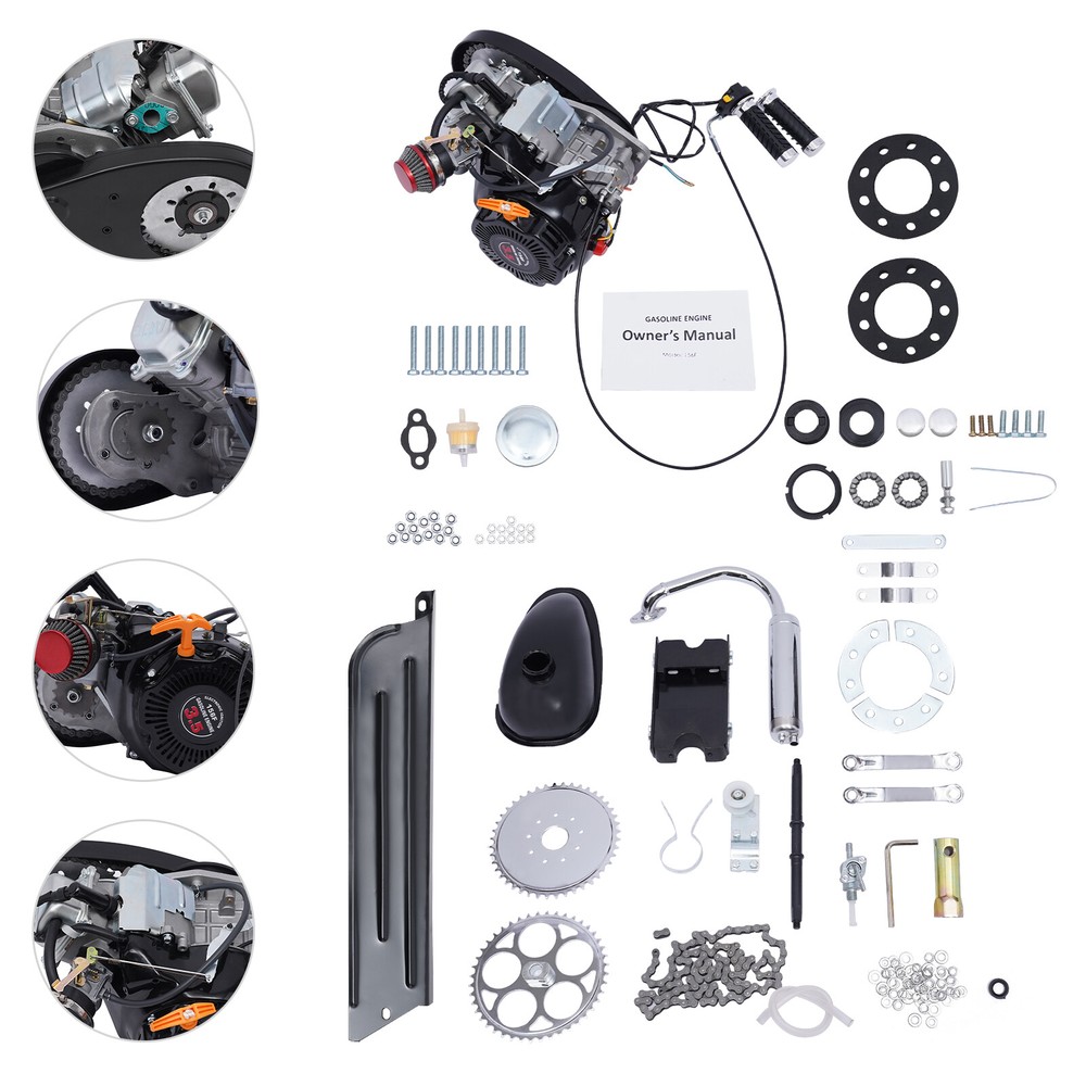100cc 4 stroke Bicycle Engine Kit Set Gas Motorized Motor Bike Modified Engine