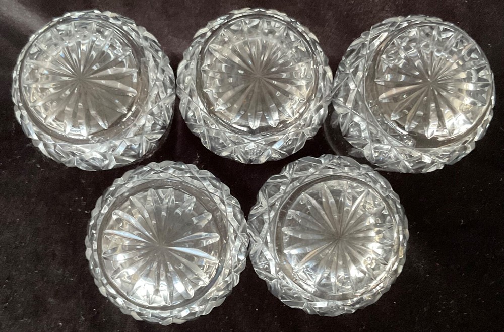 5 Tumblers Cut Crystal 250 ml 10 cm high
