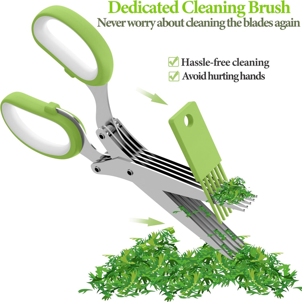 2025 Upgraded Herb Scissors, Effortless Herb Shears Cutter Tool with Sharp Stain