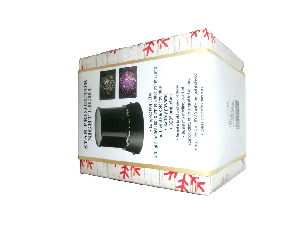 360 LED Star Projector Night Light LED 3 Light Modes Solid/Twinkle Battery Power