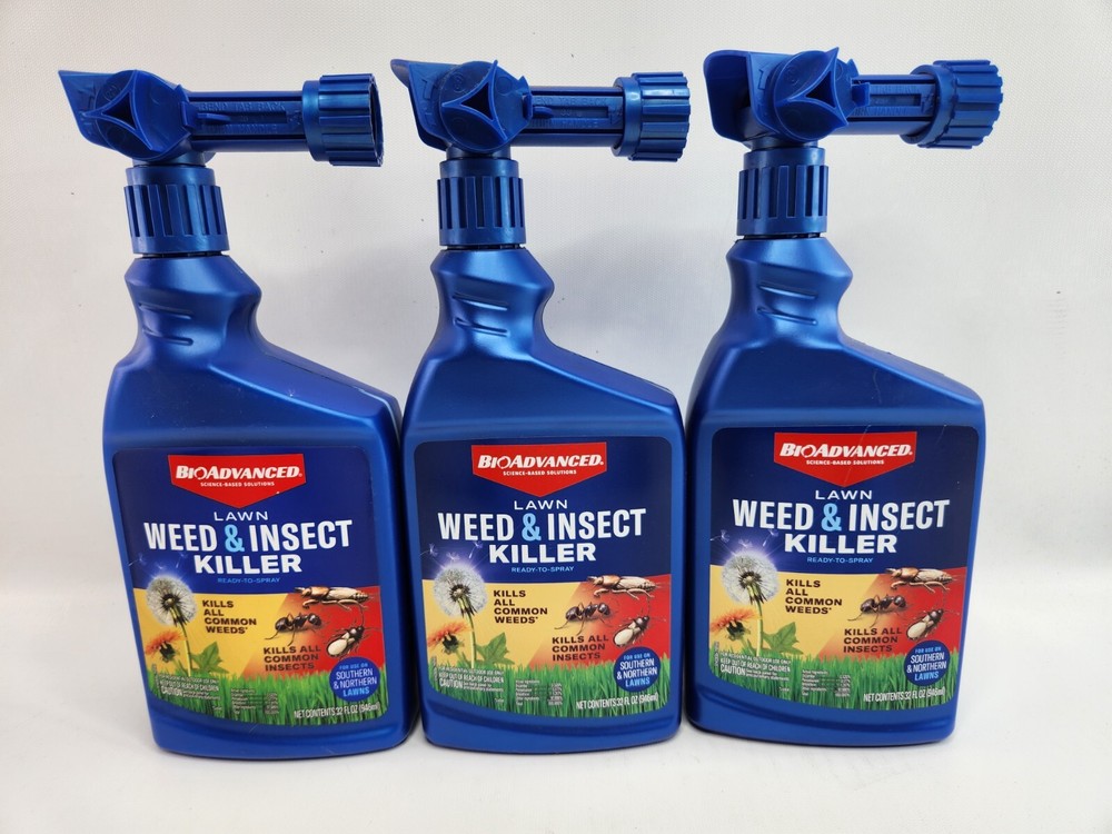 3 Pack BioAdvanced Lawn Weed & Insect Killer Ready To Spray 32oz each