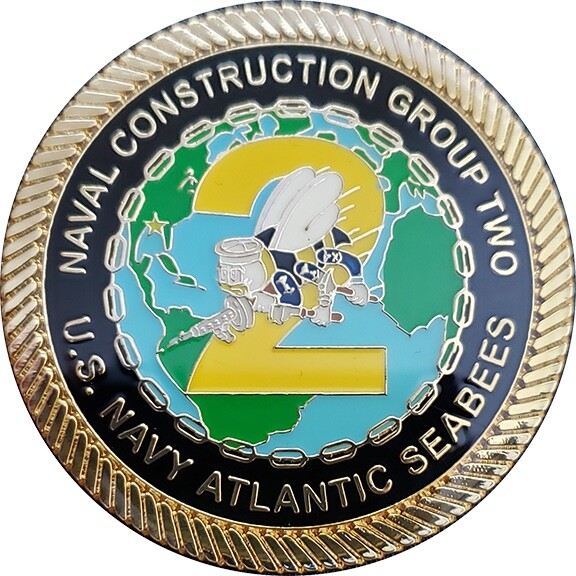 Naval Construction Group Two Command Flat ~ 2" x 2 mm thick  