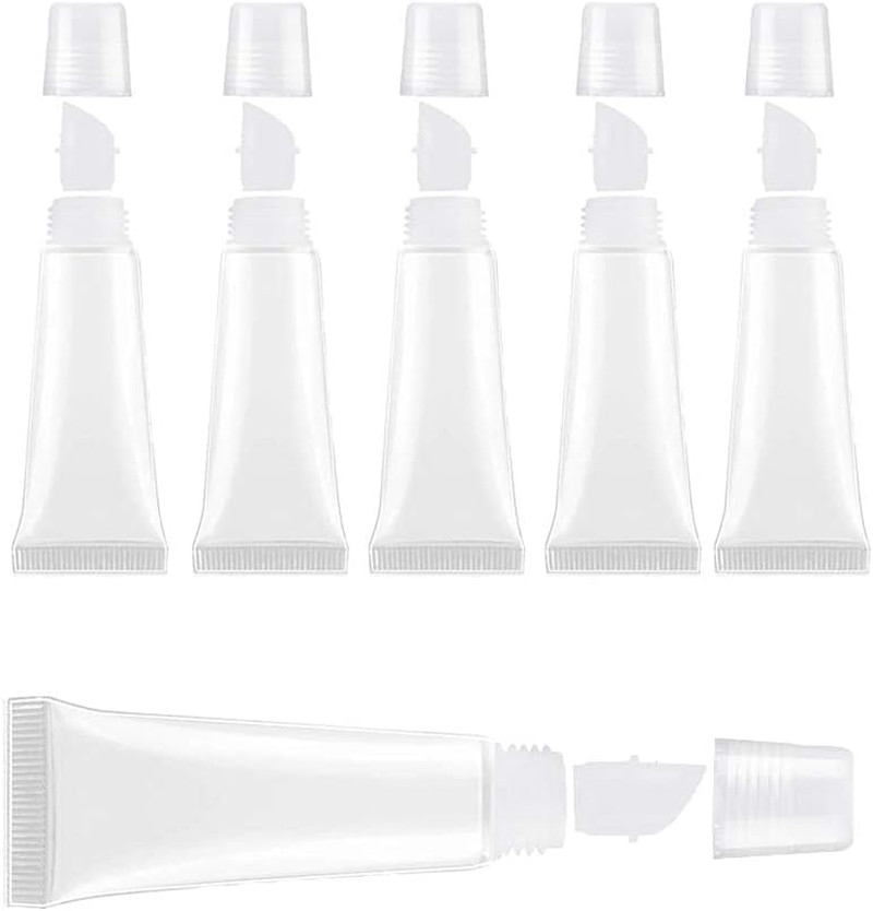 6Pcs Lip Gloss Tubes 8Ml Clear Soft Empty Lip Balm Containers Refillable Mini Co