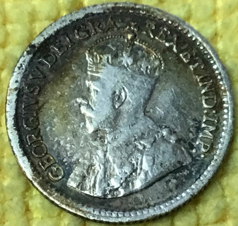 1915 Canada 5 Cents .925 Silver KM #22