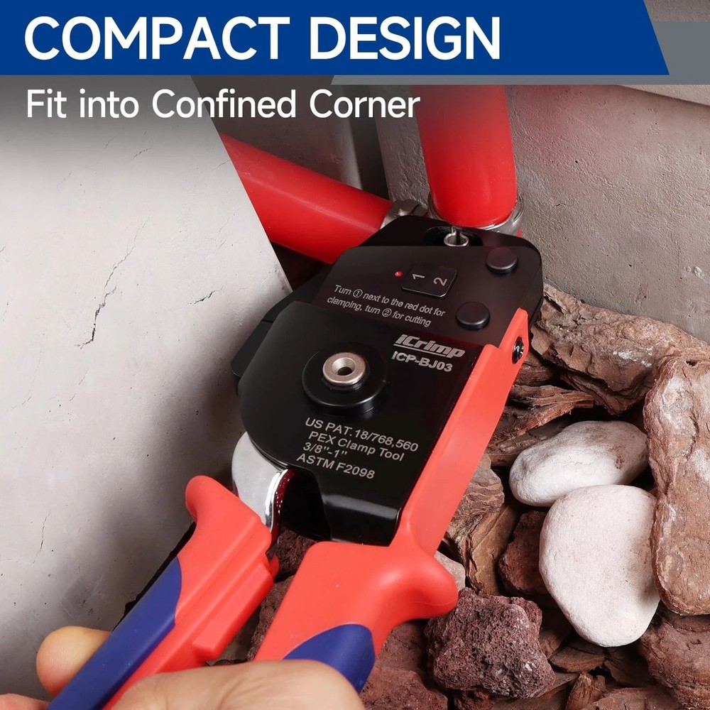 iCrimp One-Hand PEX Pipe Cinch Tool Kit, PEX Crimping Tool with Removing