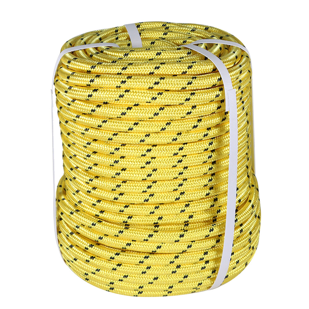 6180Lbs Breaking Strength 1/2"×200' Bull Rope Double Braid Polyester Rope Yellow