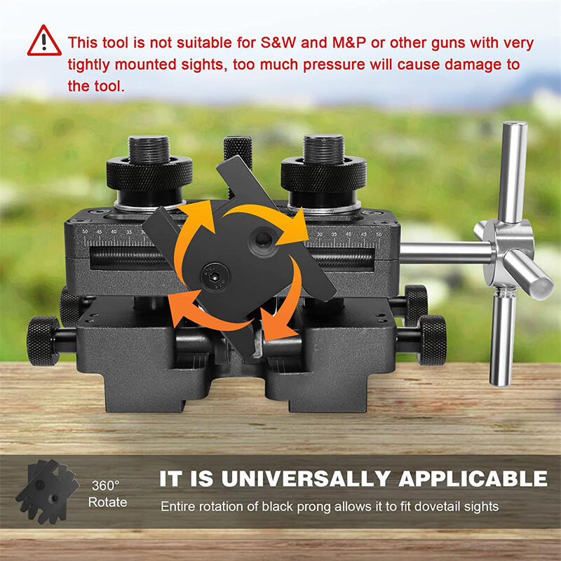 Handgun Front or Rear Sight Pusher Tool with Magazine Disassembly Tool for Glock