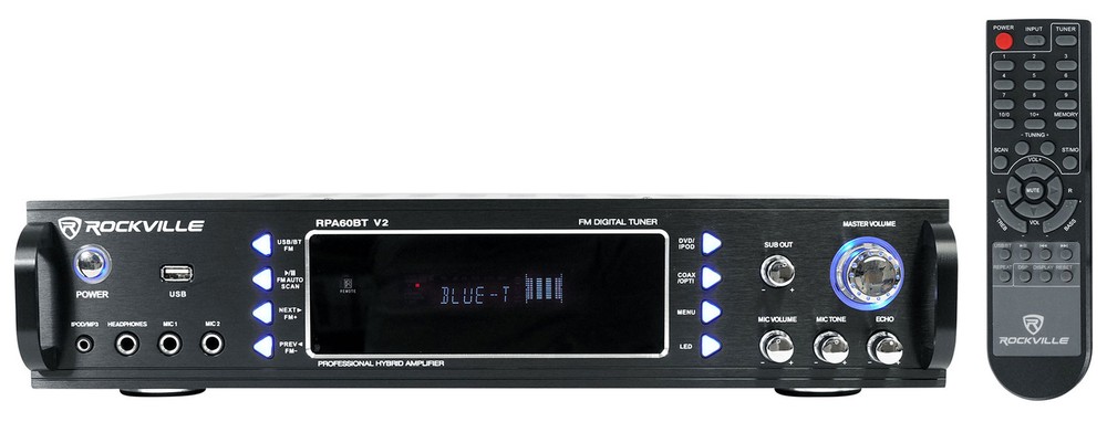 Home Theater Bluetooth Receiver+Equalizer EQ+(4) 6.5" Black Ceiling Speakers