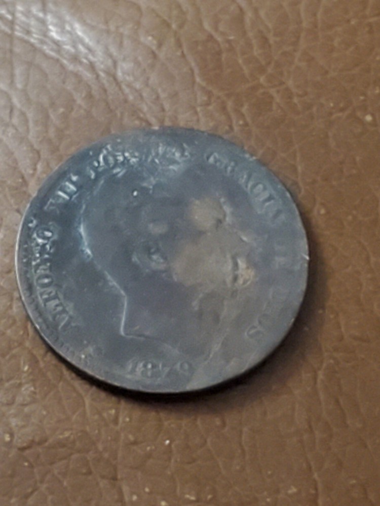 1879 DIEZ CENTIMOS SPAIN ANTIQUE COIN