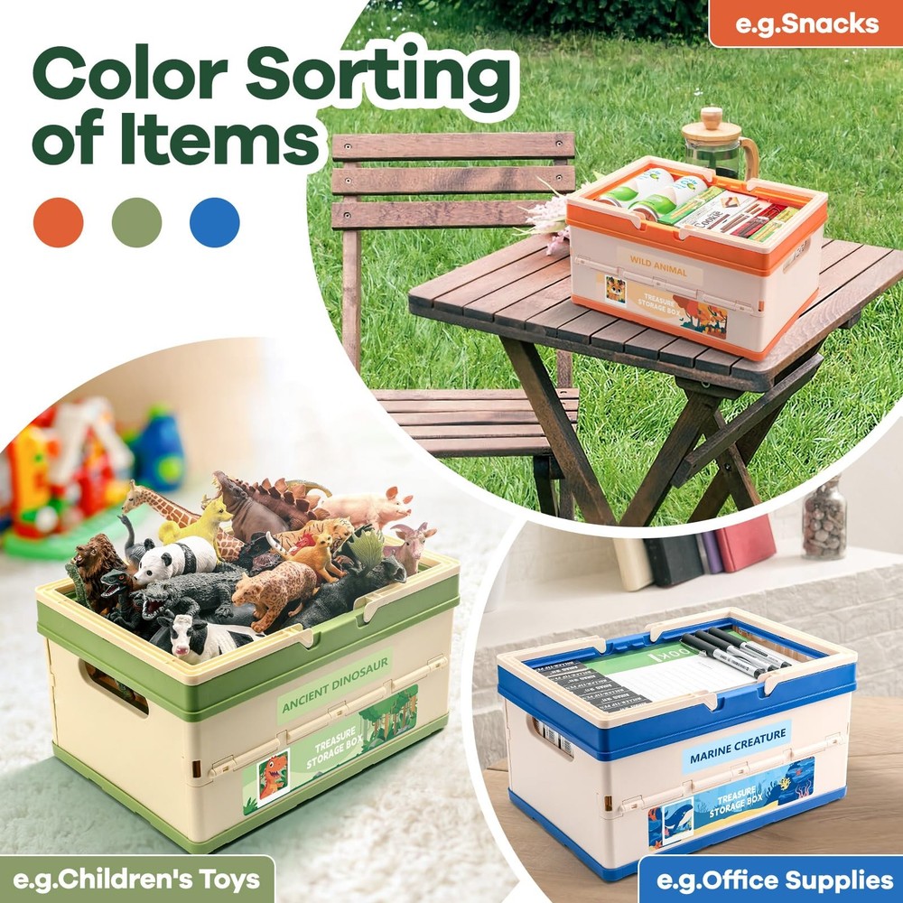 3 Pack Storage ,Organizers and Storage with Lid, with Handle,Stackable Storag...