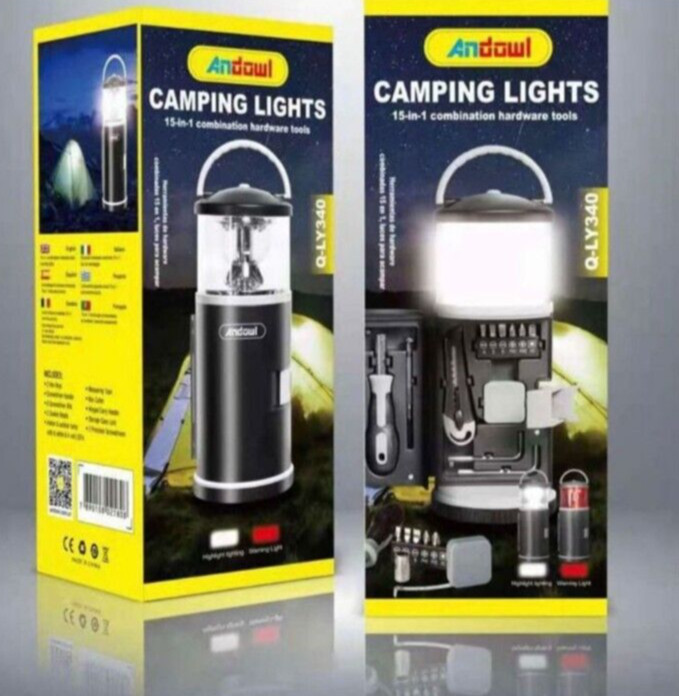 Camping Light with Tool Box Multifunction Car Tent Home Emergency
