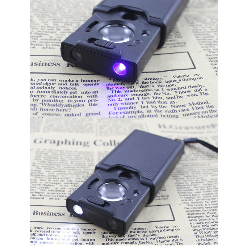 30x pull-out Magnifying Glass LED UV light Microscope Jewelry Appraisal