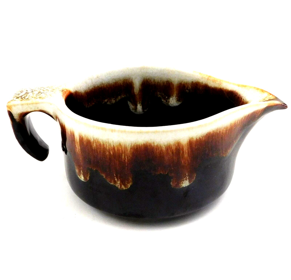Brown Drip Glaze Creamer Pitcher Pottery USA