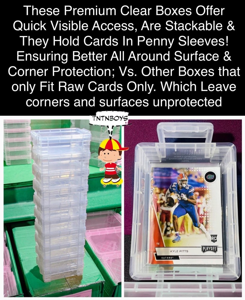 10 - Card Storage Box Vaults - Stackable (For Cards in Penny Sleeves)