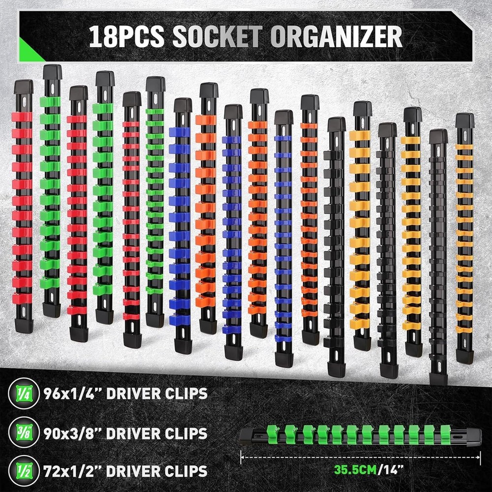 Compact Socket Organizer with Wrench Holder
