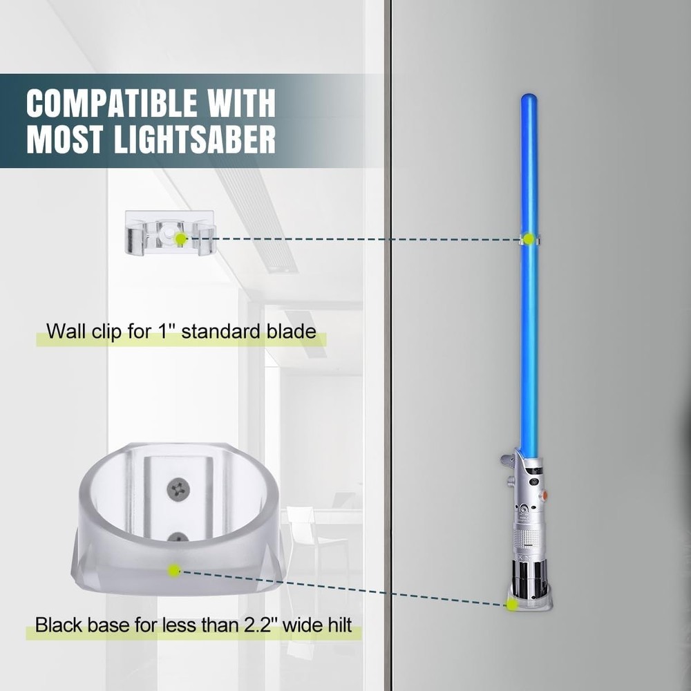Clear Lightsaber Display Mount - Compatible with Most Lightsaber Brands
