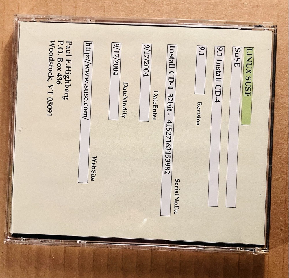 SUSE Linux Professional 9.1 Complete (5-Disc) Vintage OS Software Set, Excellent