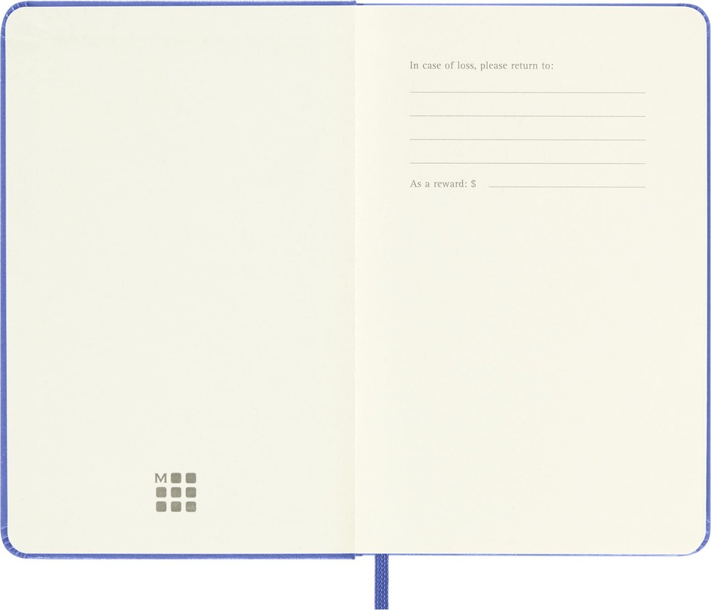 Moleskine Classic Notebook, Pocket, Plain, Hydrangea Blue, Hard Hardcover
