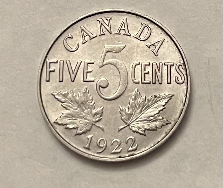1922 Canada Nickel - AU+