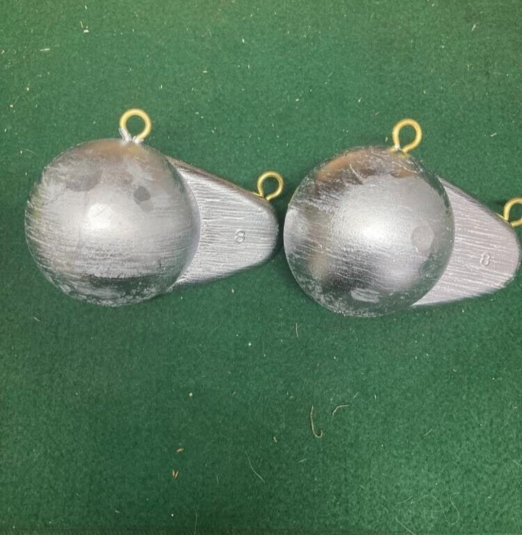 Two 8 lb Lead Downrigger Weights