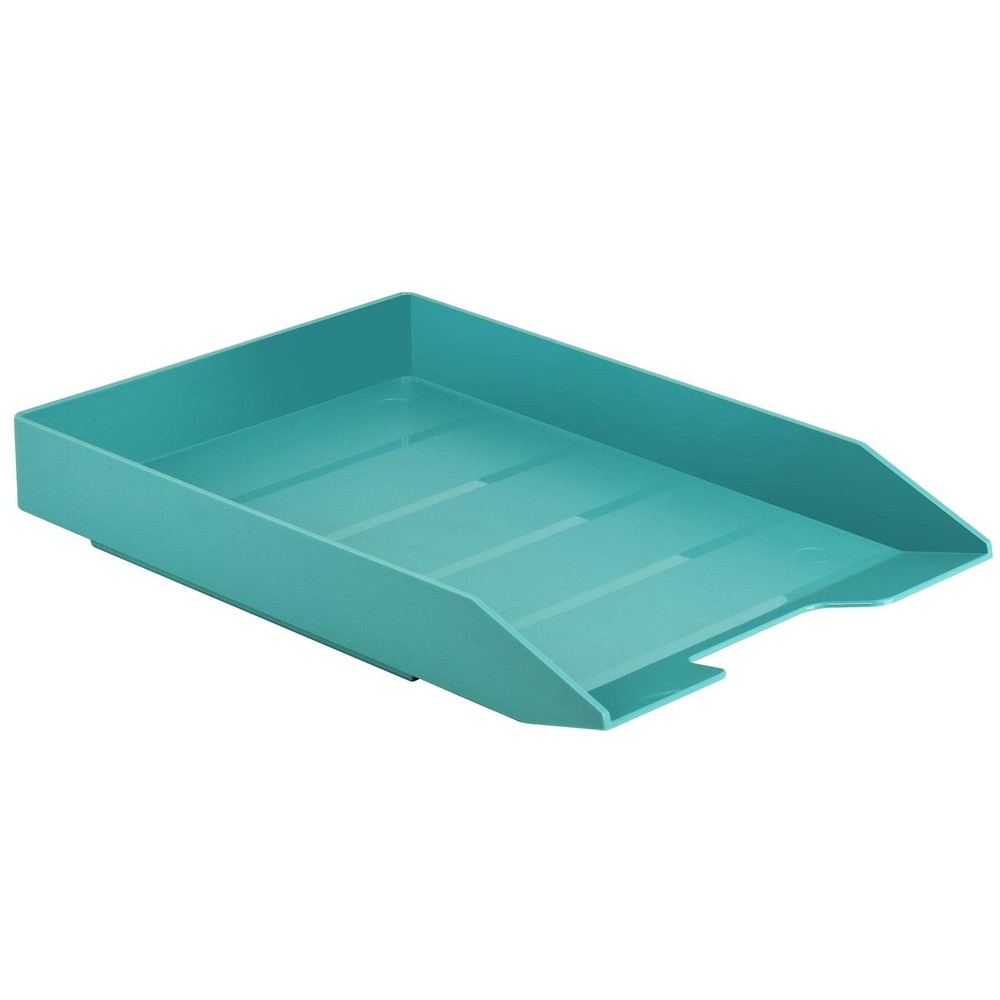 Stackable Letter Tray Front Load, Letter Size, Plastic, Solid Green Color, 1 ...