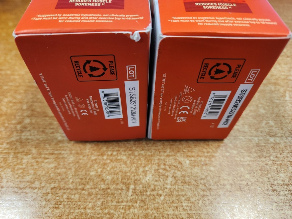 2 Pack: KT Tape - Black, 20 Cotton Strips Each E2B