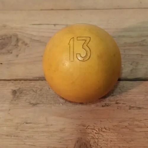 vintage billiard ball,number 13 devil's dozen, USSR Soviet polymer