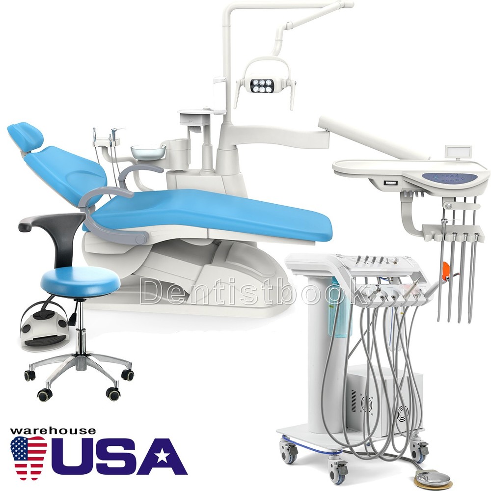 Dental Unit Chair Computer Control DC Motor +Stool /Moblie Delivery Suction Unit