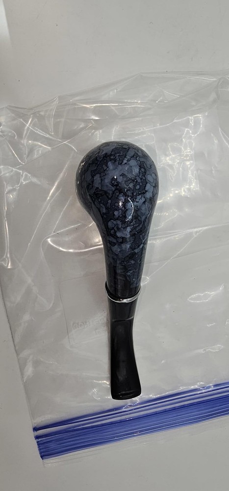 Blue and Black Smoking Pipe with Marble Pattern