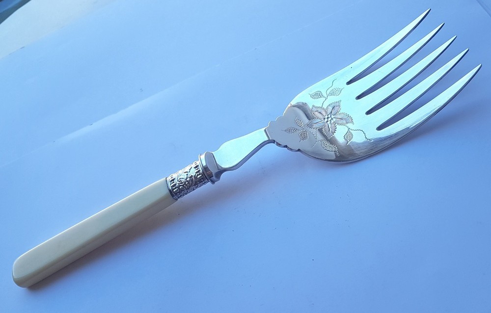 Set IN Original Case Serving Fork + Servierheber England Um 1900 M900