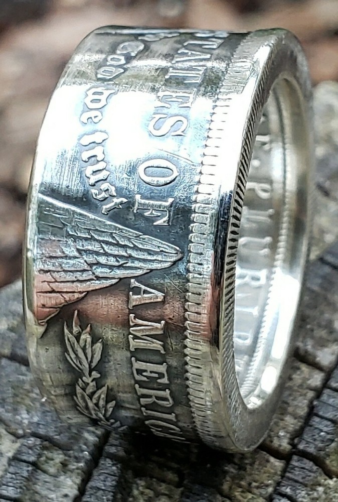 Real Silver Dollar Coin Ring size 13 1/2