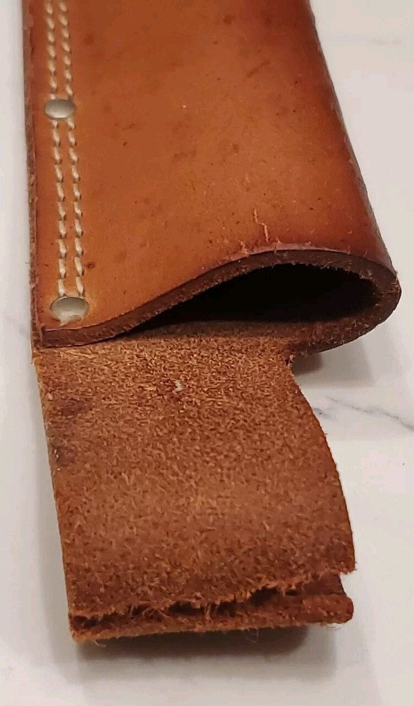 Vintage Leather Tool Pouch Sheath Open Bottom Utility Holder