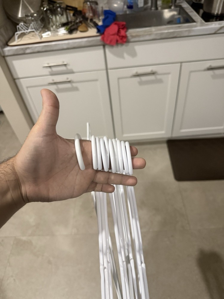 10 Pack White Plastic Clothes Hangers Space Saving and Smooth Storage