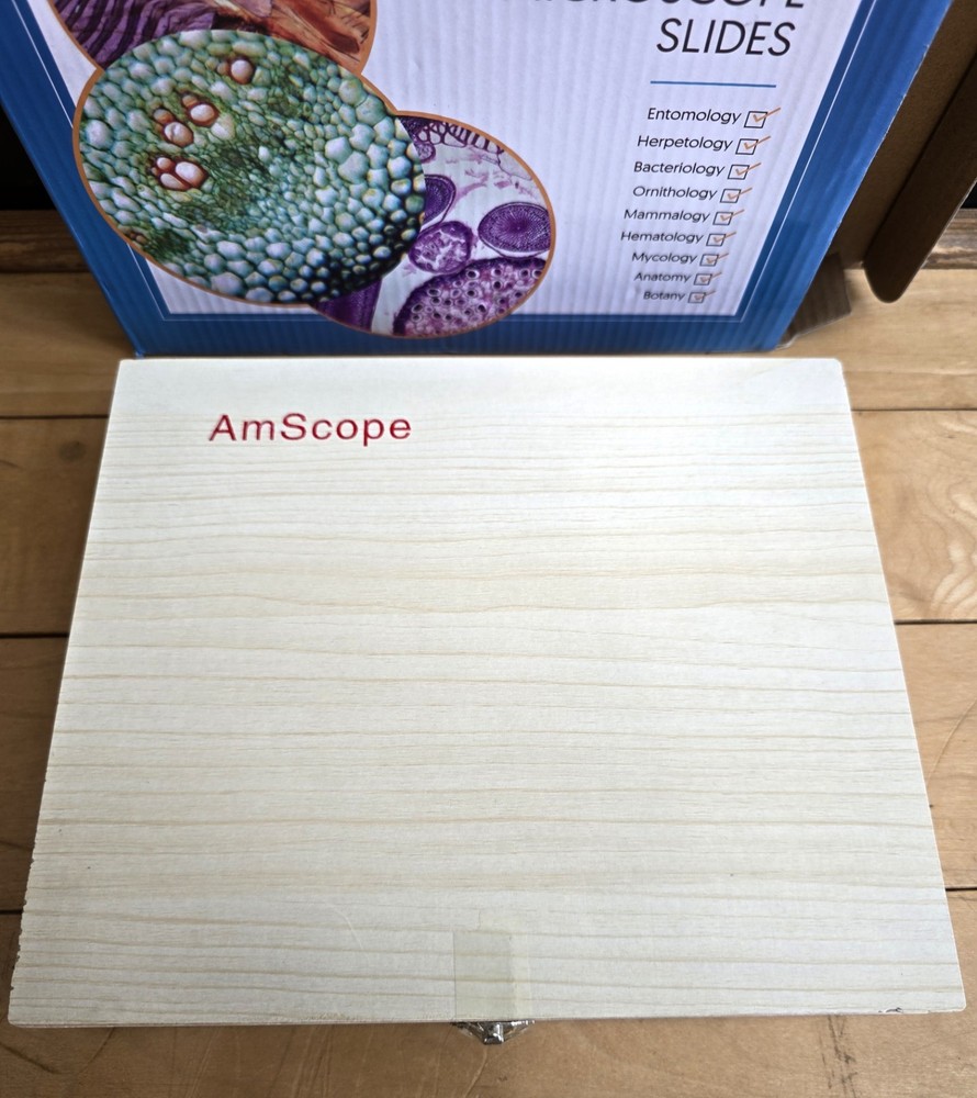 AmScope PS100B 100 Homeschool For Basic Biology Prepared Microscope Slides -Set