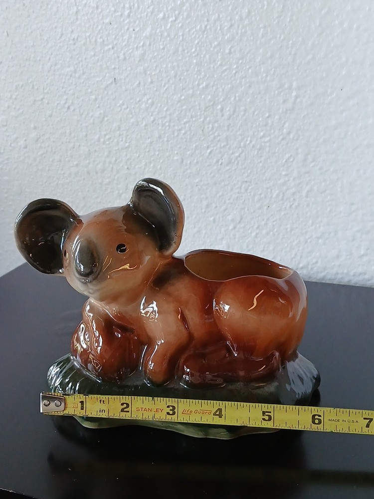 Cute Vintage Ceramic Koala Bear Art Pottery Planter