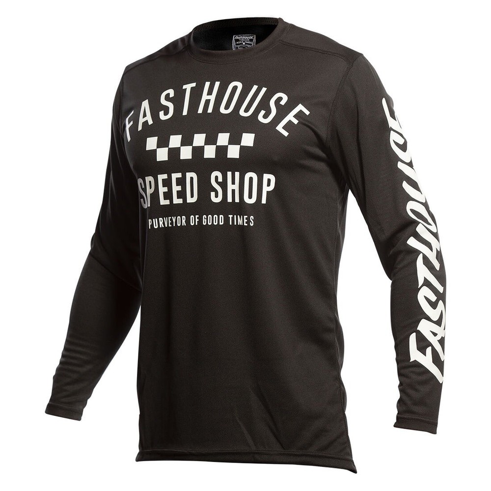 Fasthouse Carbon Jersey, Black Adult Medium