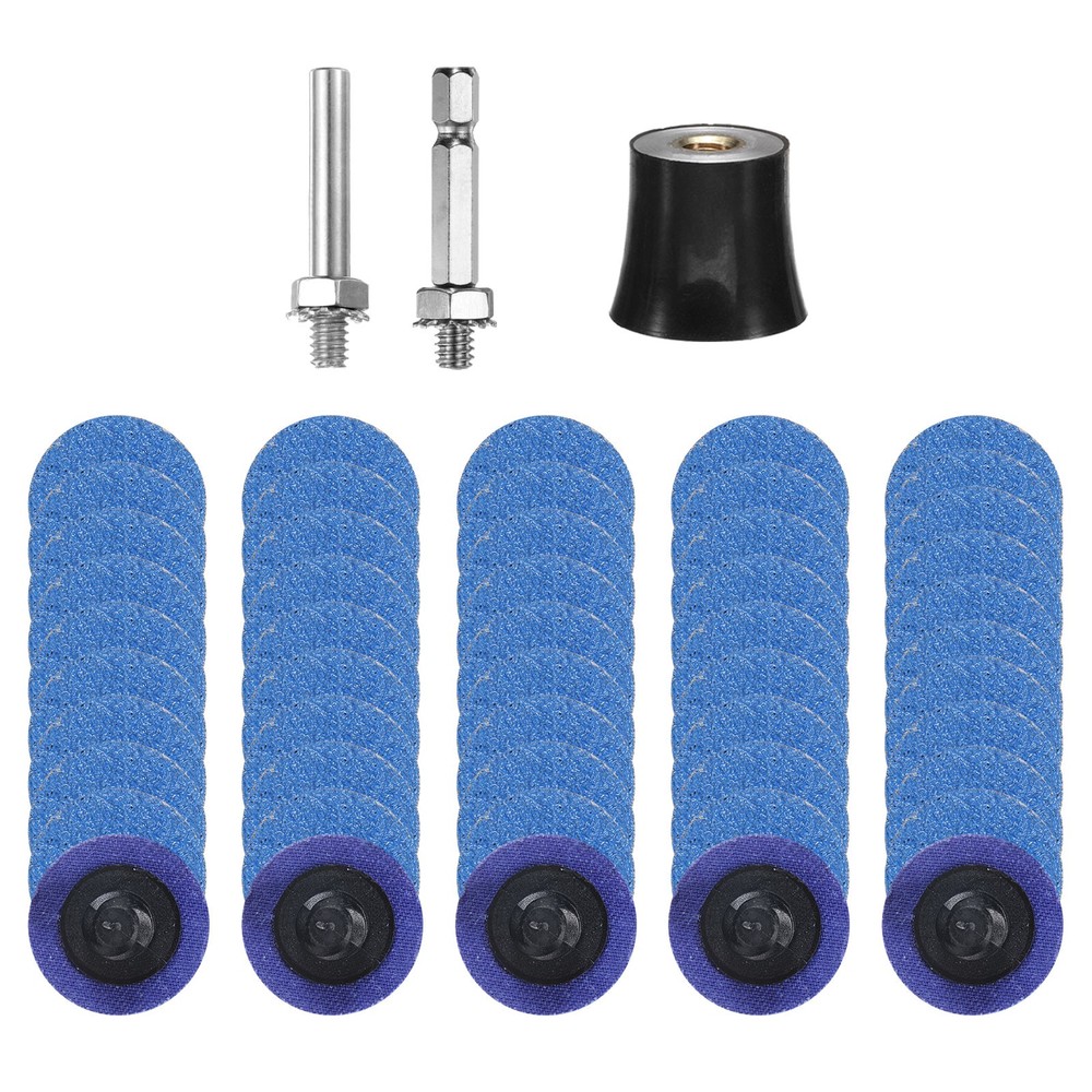 53pcs Quick Change Discs Set 1" Roll Lock Sanding Discs P60 with Disc Holder