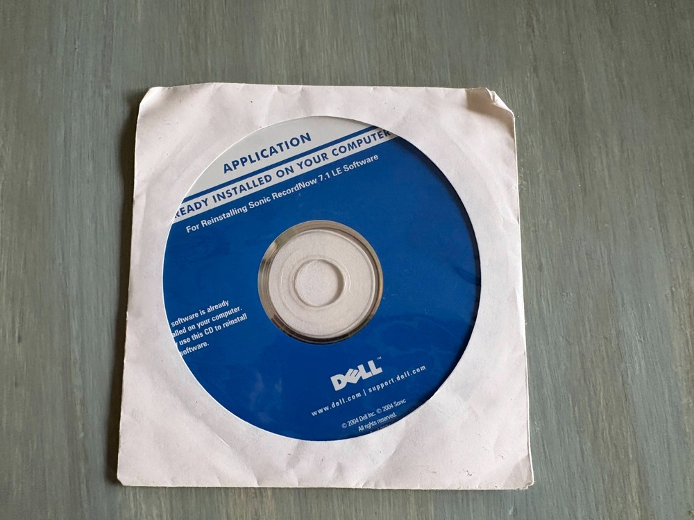 2004 Dell Sonic RecordNow 7.1 Application Software Install CD